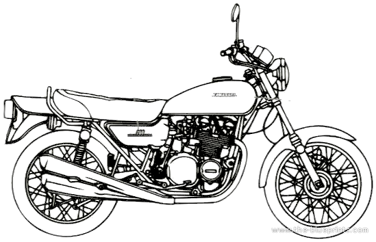 Мотоцикл Kawasaki 750RS Z2 Moriwaki (1975) - чертежи, габариты, рисунки