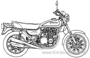 Kawasaki 900 Super 4 motorcycle - drawings, dimensions, figures