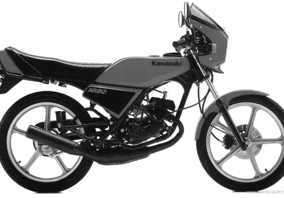 Мотоцикл Kawasaki AR80 (1981) - чертежи, габариты, рисунки
