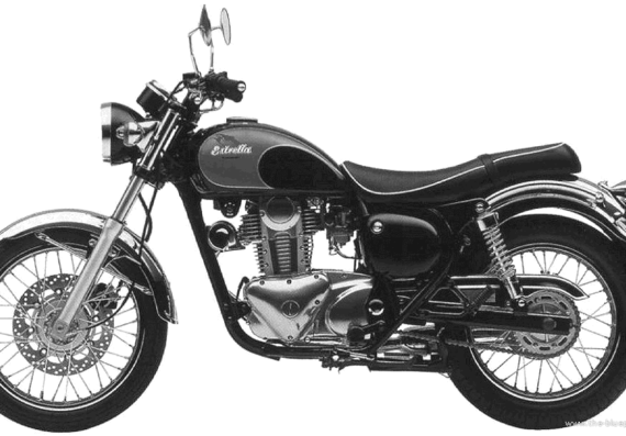 Мотоцикл Kawasaki BJ250 Estrella (1996) - чертежи, габариты, рисунки