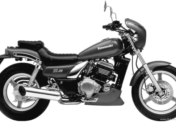 Kawasaki EL250E motorcycle (1995) - drawings, dimensions, figures
