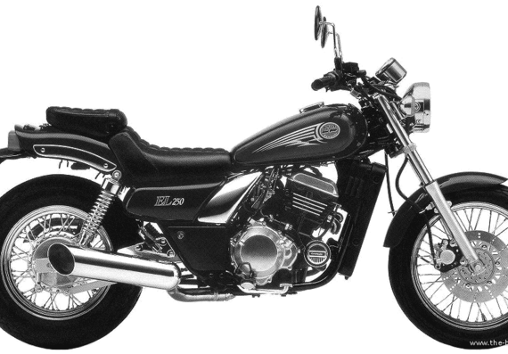 Мотоцикл Kawasaki EL250 (1994) - чертежи, габариты, рисунки