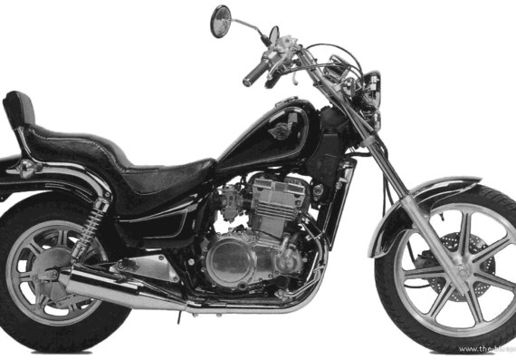 Мотоцикл Kawasaki EN500 (1990) - чертежи, габариты, рисунки