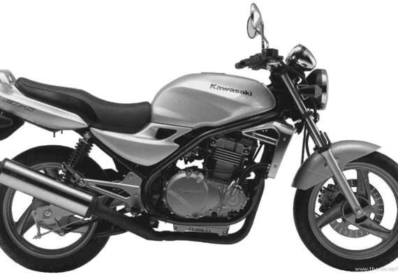 Мотоцикл Kawasaki ER 5 (2001) - чертежи, габариты, рисунки