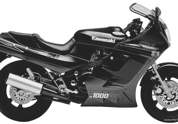 Мотоцикл Kawasaki GPZ1000RX (1986) - чертежи, габариты, рисунки