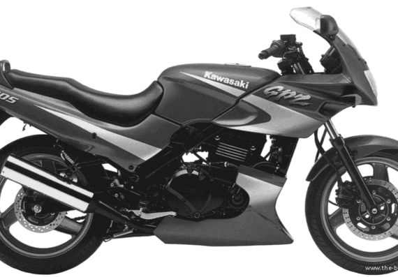 Мотоцикл Kawasaki GPZ500S (1996) - чертежи, габариты, рисунки