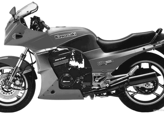 Мотоцикл Kawasaki GPZ900R (1984) - чертежи, габариты, рисунки