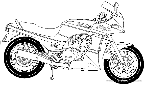 Kawasaki GPZ900R Ninja motorcycle (2002) - drawings, dimensions, pictures