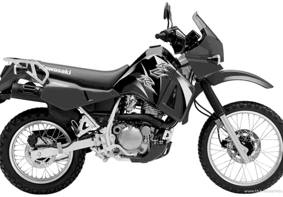 Мотоцикл Kawasaki KLR650 (2004) - чертежи, габариты, рисунки