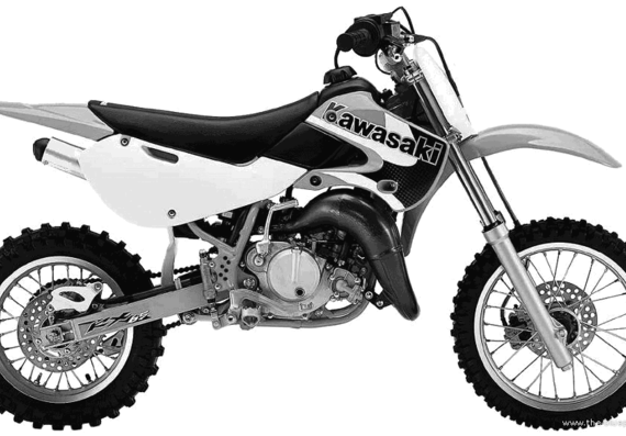 Мотоцикл Kawasaki KX65 (2000) - чертежи, габариты, рисунки