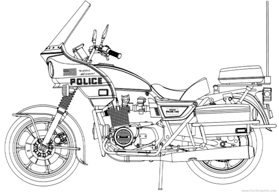 Kawasaki KZ1000C2 motorcycle - drawings, dimensions, figures