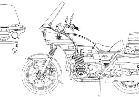 Мотоцикл Kawasaki KZ1000 C1 - чертежи, габариты, рисунки