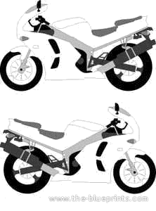 Мотоцикл Kawasaki Ninja - чертежи, габариты, рисунки