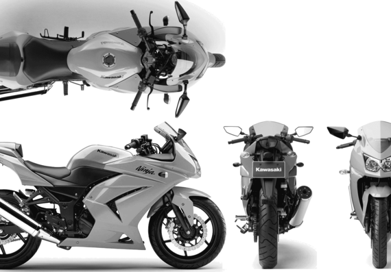 Мотоцикл Kawasaki Ninja 250R - чертежи, габариты, рисунки