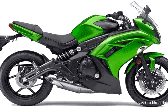 Мотоцикл Kawasaki Ninja 650R (2012) - чертежи, габариты, рисунки