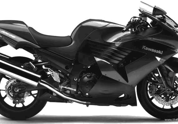 Мотоцикл Kawasaki Ninja ZX-14 (2006) - чертежи, габариты, рисунки