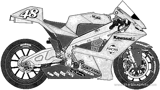 Мотоцикл Kawasaki Ninja ZX-RR (2002) - чертежи, габариты, рисунки