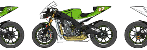 Мотоцикл Kawasaki Ninja ZX-RR (2003) - чертежи, габариты, рисунки