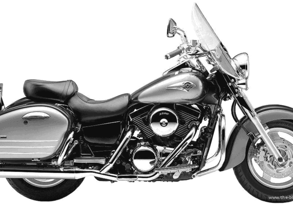 Мотоцикл Kawasaki VN1500 ClassicTourer (2002) - чертежи, габариты, рисунки