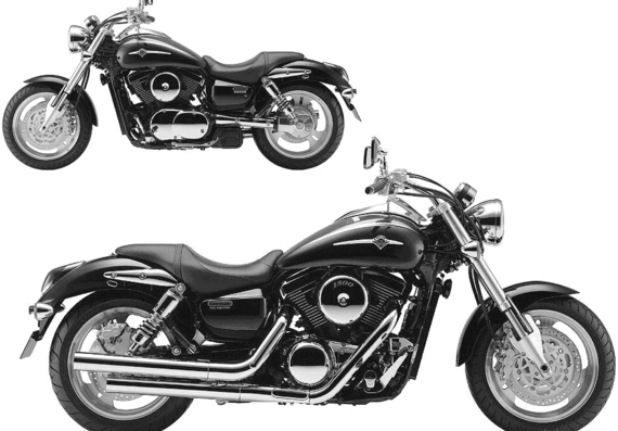 Мотоцикл Kawasaki VN1500 MeanStreak (2002) - чертежи, габариты, рисунки