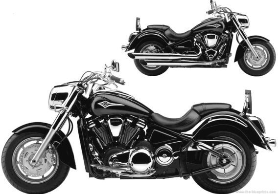 Kawasaki VN2000 motorcycle (2004) - drawings, dimensions, figures