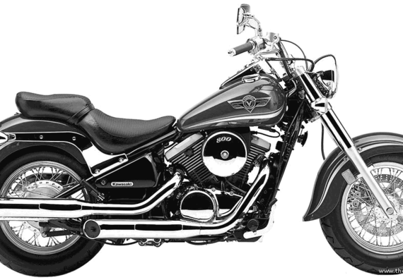 Мотоцикл Kawasaki VN800 Classic (2003) - чертежи, габариты, рисунки
