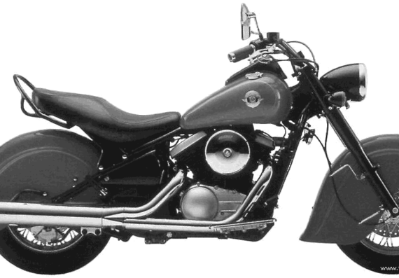Мотоцикл Kawasaki VN800 Drifter (1999) - чертежи, габариты, рисунки