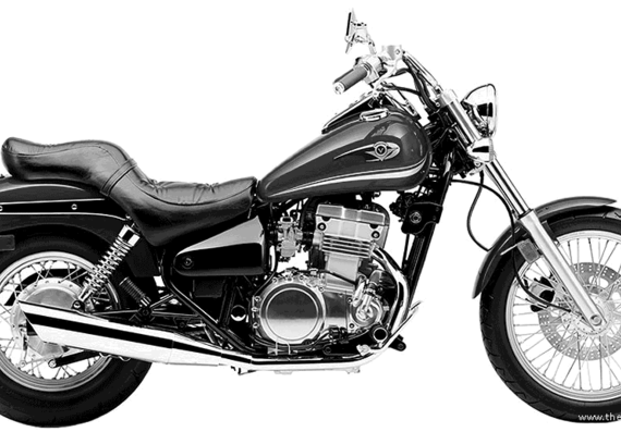 Мотоцикл Kawasaki Vulcan500 (2004) - чертежи, габариты, рисунки