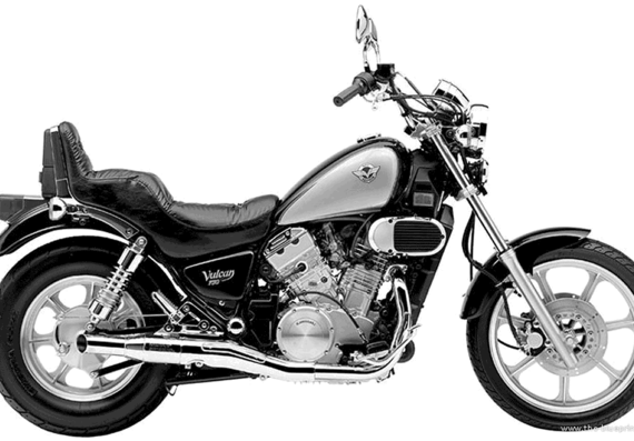 Мотоцикл Kawasaki Vulcan750 (2004) - чертежи, габариты, рисунки
