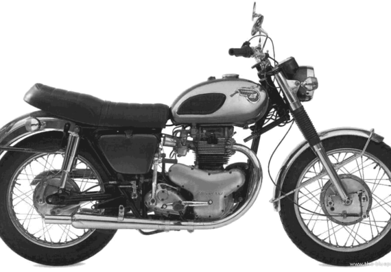 Мотоцикл Kawasaki W1 (1965) - чертежи, габариты, рисунки