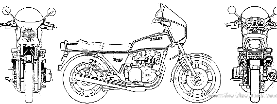 Kawasaki Z1-R motorcycle - drawings, dimensions, figures
