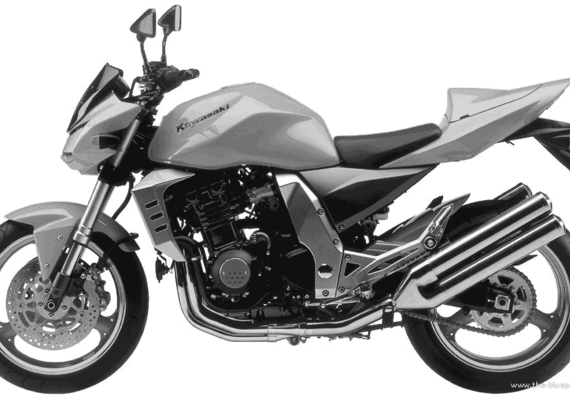 Мотоцикл Kawasaki Z1000 (2003) - чертежи, габариты, рисунки