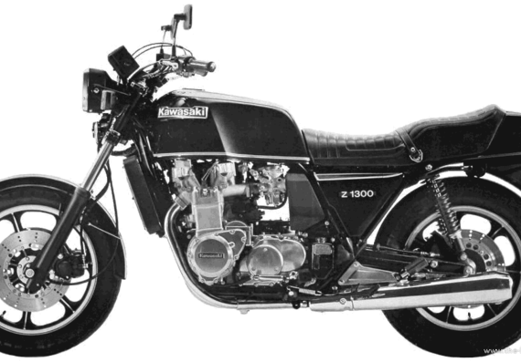 Мотоцикл Kawasaki Z1300 (1978) - чертежи, габариты, рисунки