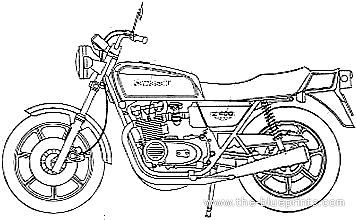 Мотоцикл Kawasaki Z400FX - чертежи, габариты, рисунки