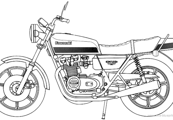 Kawasaki Z400FX E4 motorcycle - drawings, dimensions, figures