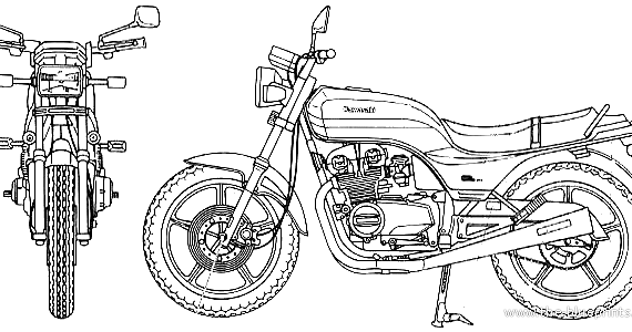 Kawasaki Z400GP motorcycle - drawings, dimensions, figures