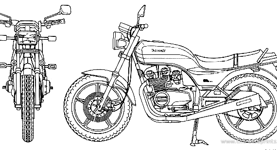 Мотоцикл Kawasaki Z400GP (1982) - чертежи, габариты, рисунки