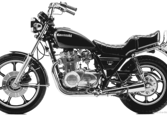 Мотоцикл Kawasaki Z440LTD (1981) - чертежи, габариты, рисунки