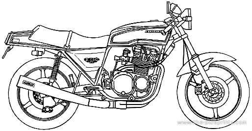 Мотоцикл Kawasaki Z750FX - чертежи, габариты, рисунки