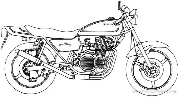 Мотоцикл Kawasaki ZII-Kai 750RS Super Custom - чертежи, габариты, рисунки
