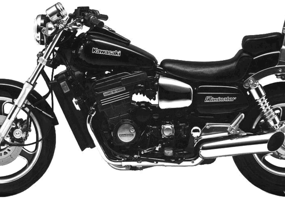 Мотоцикл Kawasaki ZL900 Eliminator (1986) - чертежи, габариты, рисунки