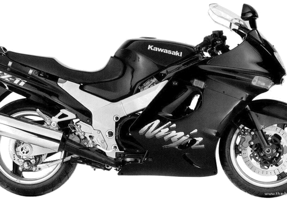 Мотоцикл Kawasaki ZX11 (1994) - чертежи, габариты, рисунки