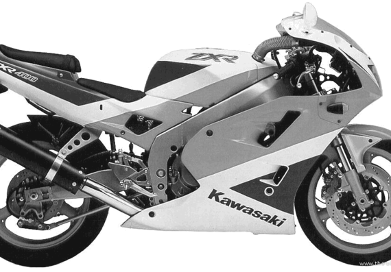 Мотоцикл Kawasaki ZXR400 (1991) - чертежи, габариты, рисунки