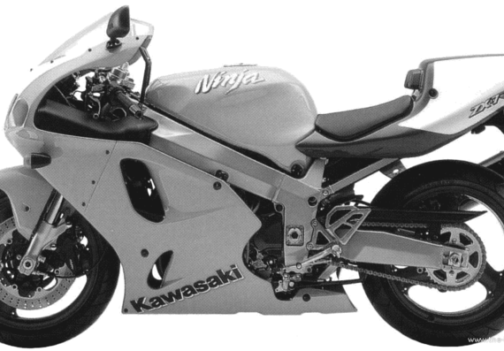 Мотоцикл Kawasaki ZX 7RR (1999) - чертежи, габариты, рисунки
