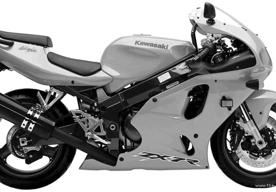 Kawasaki ZX 7R motorcycle (2003) - drawings, dimensions, figures