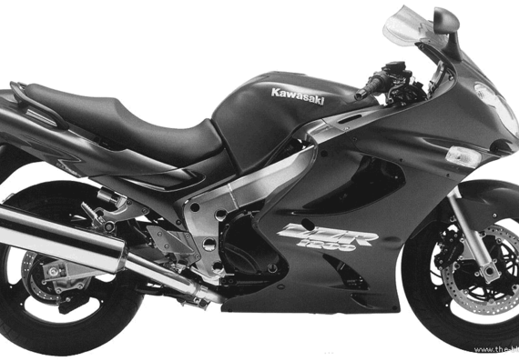 Мотоцикл Kawasaki ZZR1200 (2002) - чертежи, габариты, рисунки
