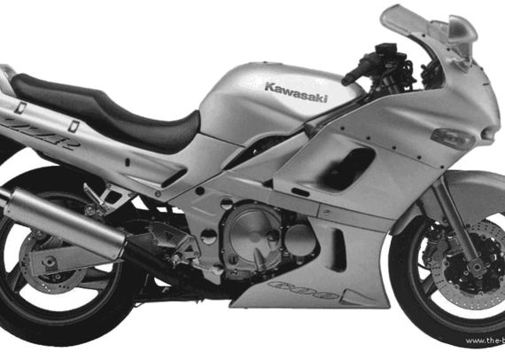 Мотоцикл Kawasaki ZZR600 (1998) - чертежи, габариты, рисунки