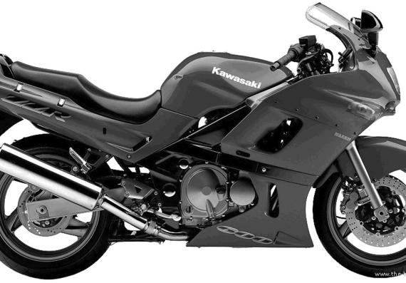 Kawasaki ZZR600 motorcycle (2001) - drawings, dimensions, pictures