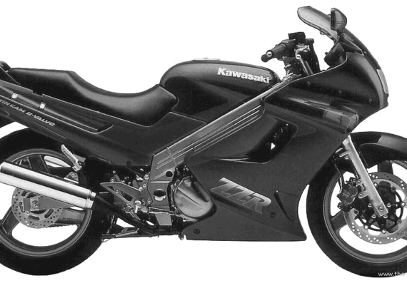 Kawasaki ZZ R250 motorcycle (1991) - drawings, dimensions, pictures