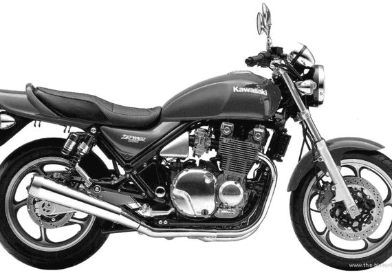 Мотоцикл Kawasaki Zephyr1100 (1992) - чертежи, габариты, рисунки